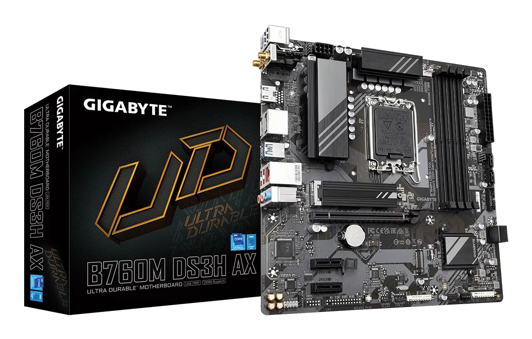 Bekijk afbeelding 1 van Gigabyte 1700 B760M DS3H AX - DDR5/2xM.2/DP/HDMI